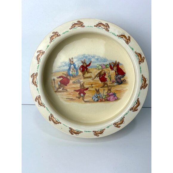 Royal Doulton Bunnykins Bowl Albion Barbara Vernon Sandy Beach - Picture 1 of 8